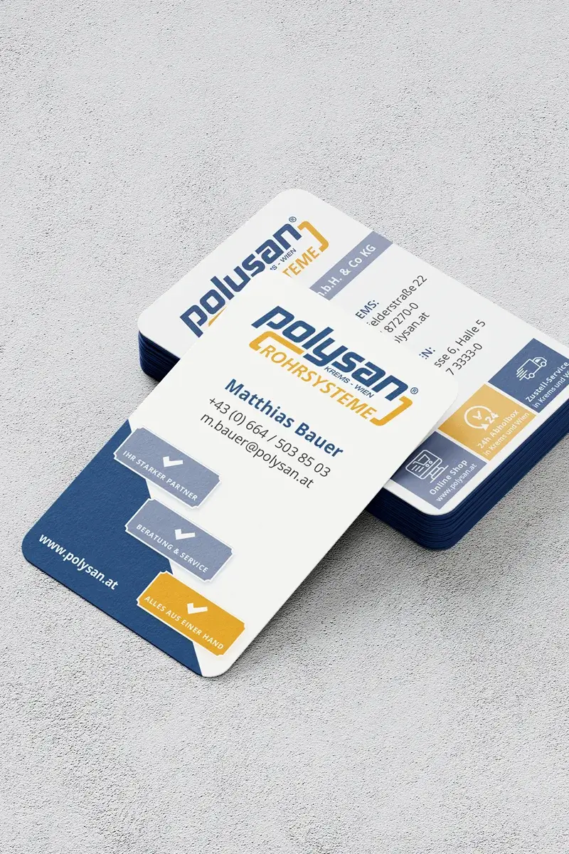 Polysan Visitenkarte – DOCKNER druck@medien